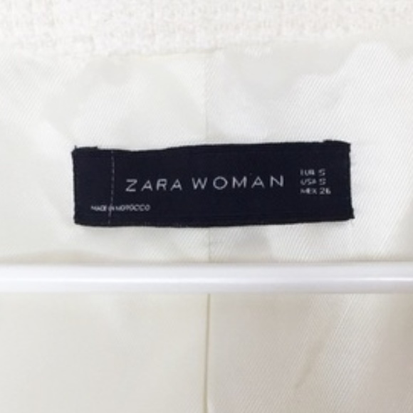 ZARA Cream and Gold Frayed Hem Blazer - Picture 6 of 6